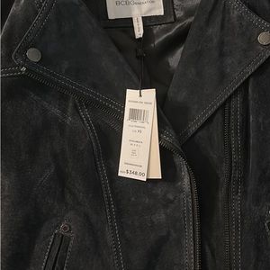 Bcbg dark navy suede jacket never used brand new with tags